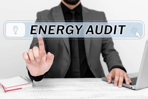 Legenda Texto Apresentando Energy Audit Concept Meaning Assessment Energy Needs — Fotografia de Stock