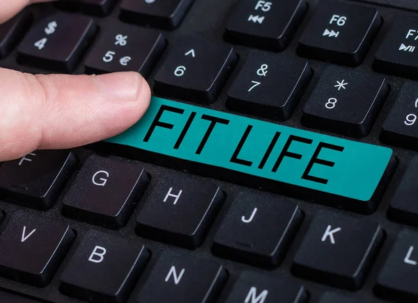 Χειρόγραφο Κείμενο Fit Life Έννοια Που Σημαίνει Διατήρηση Ενός Υγιούς — Φωτογραφία Αρχείου