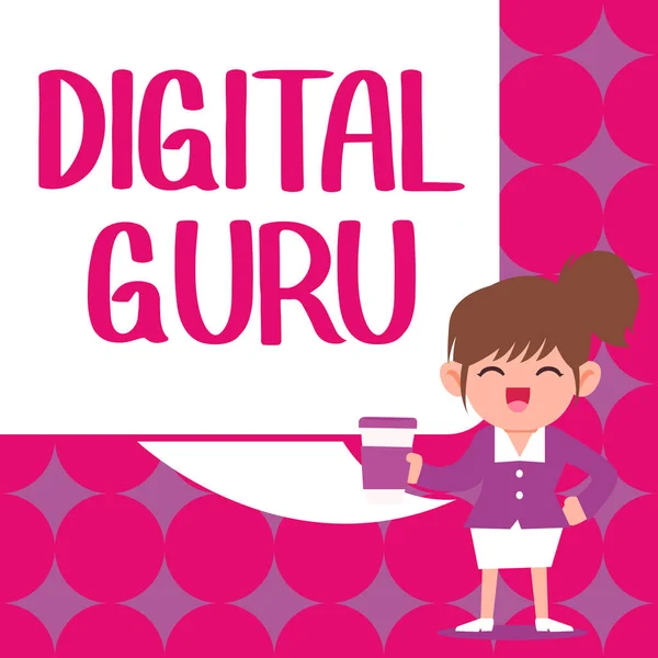 Inspiration Showing Sign Digital Guru Word Written Teacher Intellectual Guide — Stock Photo, Image