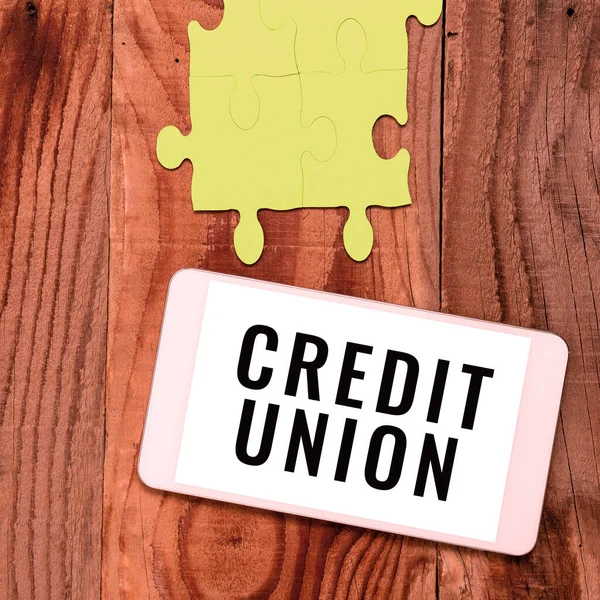 Legenda Texto Apresentando Credit Union Business Showcase Associação Cooperativa Que — Fotografia de Stock