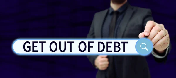 Znaki Pisma Ręcznego Get Out Debt Przegląd Działalności Nie Szans — Zdjęcie stockowe