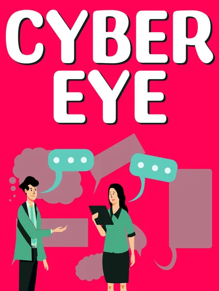 Sign Exibindo Cyber Eye Word Tool Envolve Construção Tecnologias Inteligentes — Fotografia de Stock
