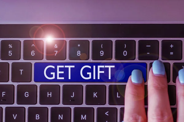 Tekst Met Inspiratie Get Gift Business Showcase Iets Dat Geeft — Stockfoto