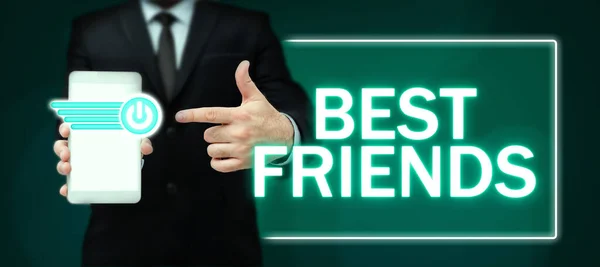 Handwriting Text Best Friends Internet Concept Person You Value Other — Stock Photo, Image