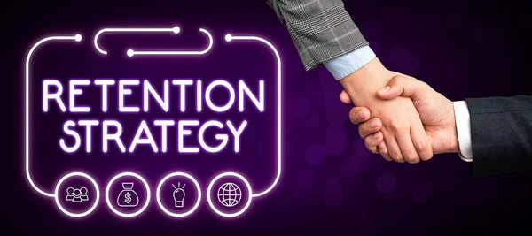 Conceptual Display Retention Strategy Internet Concept Activities Reduce Employee Turnover — Stockfoto