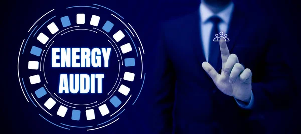 Legenda Conceitual Energy Audit Concept Meaning Assessment Energy Needs Efficiency — Fotografia de Stock