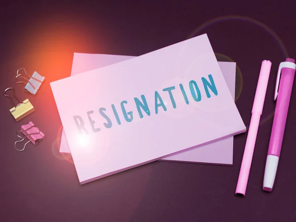 Conceptual Display Resignation Conceptual Photo Act Giving Working Ceasing Positions — 스톡 사진