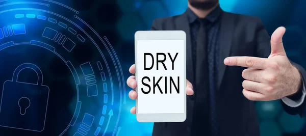 Writing Displaying Text Dry Skin Concept Meaning Uncomfortable Condition Marked — Stock Photo, Image