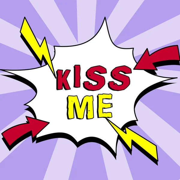 Texto Mostrando Inspiração Beije Palavra Escrito Pedido Informal Para Tocar — Fotografia de Stock