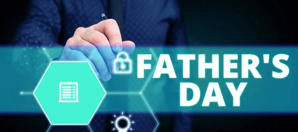 Tekst Pokazujący Inspirację Dzień Ojca Dzień Biznesu Roku Którym Ojcowie — Zdjęcie stockowe