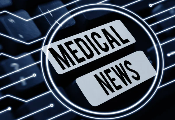 Conceptual caption Medical News, Word Written on report or noteworthy information on medical breakthrough