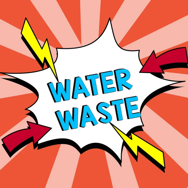 手書き表示 Water Waste Business工業プロセスの一部として使用されている液体を紹介します — ストック写真