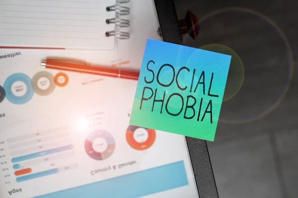 Conceptual display Social Phobia, Business showcase overwhelming fear of social situations that are distressing