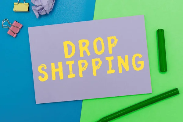 Натхнення Показує Знак Drop Shipping Word Написано Надсилання Товарів Від — стокове фото