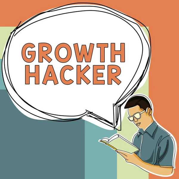 Tanda Tulisan Tangan Growth Hacker Konsep Internet Umumnya Untuk Memperoleh — Stok Foto