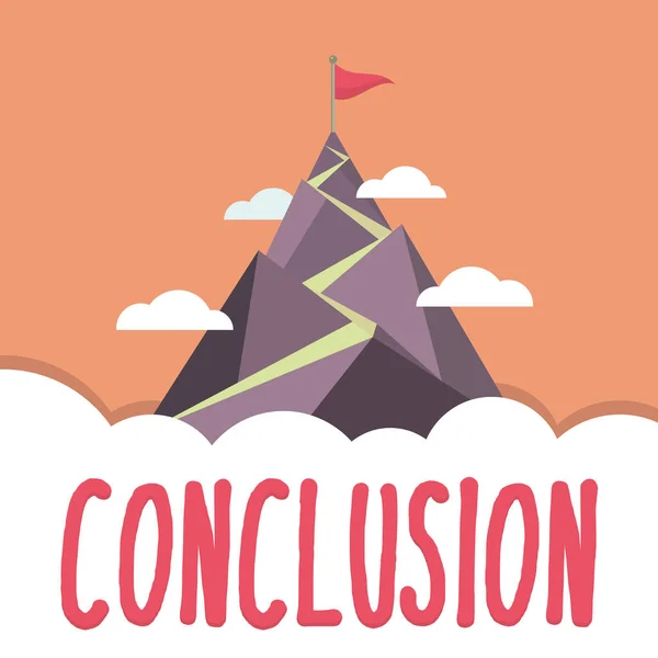 Affichage Conceptuel Conclusion Présentation Commerciale Analyse Des Résultats Décision Finale — Photo