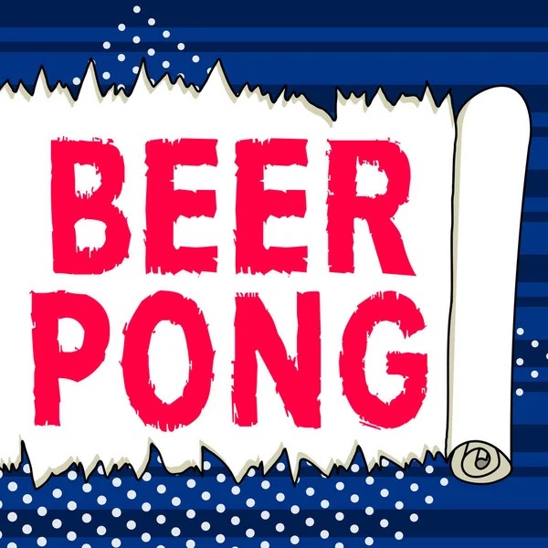 Handwriting Text Beer Pong Word Game Set Beer Contains Cup — 스톡 사진