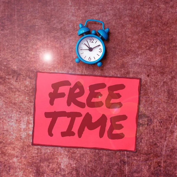 Sign Displaying Free Time Concept Meaning Time Available Hobbies Other — Foto Stock