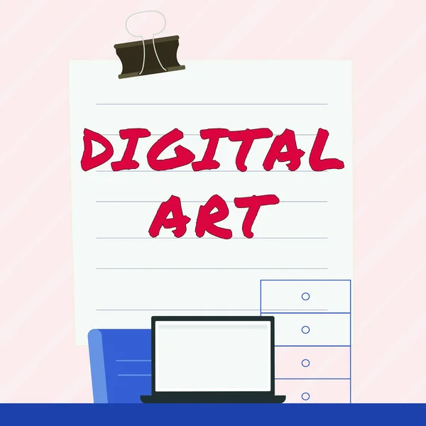 Legenda Texto Apresentando Arte Digital Business Showcase Uso Habilidade Imaginação — Fotografia de Stock