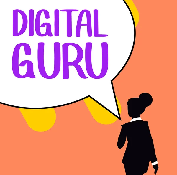 Text Caption Presenting Digital Guru Conceptual Photo Teacher Intellectual Guide —  Fotos de Stock