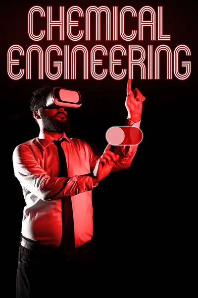 Text Sign Showing Chemical Engineering Internet Concept Developing Things Dealing — Photo