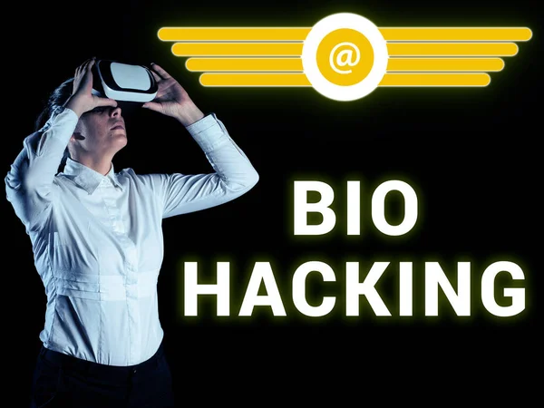 Bildunterschrift Bio Hacking Geschäftskonzept Zur Experimentellen Verwertung Genetischen Materials Ohne — Stockfoto