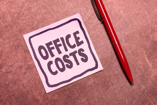 Text Showing Inspiration Office Costs Word Amount Money Paid Landlord — Stock Photo, Image