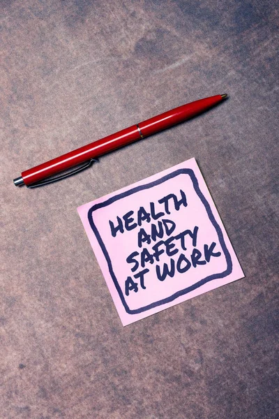 Text Sign Showing Health Safety Work Word Secure Procedures Prevent — Foto Stock