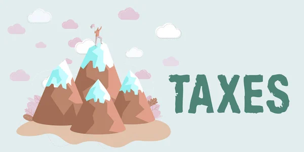 Redação Exibindo Texto Impostos Contribuição Conceito Negócio Para Receita Estado — Fotografia de Stock