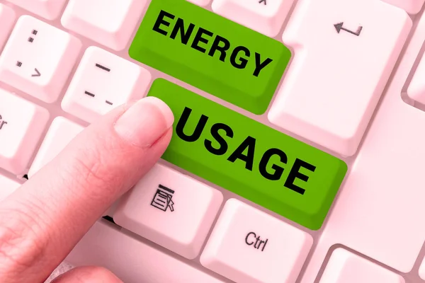 Inspiration Showing Sign Energy Usage Word Amount Energy Consumed Used — Stock Photo, Image