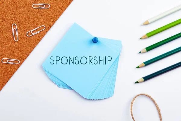 Teks Yang Menunjukkan Inspirasi Sponsorship Pendekatan Bisnis Posisi Sebagai Sponsor — Stok Foto