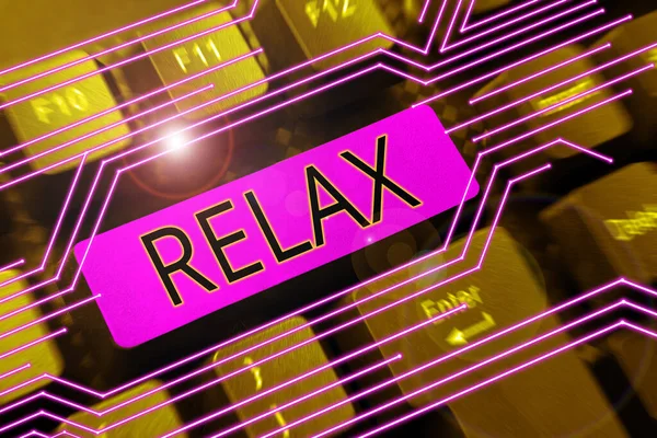 Inspiráció Táblák Megjelenítése Relax Business Overview Make Become Less Feszült — Stock Fotó