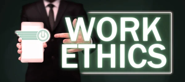 Conceptuele Bijschrift Work Ethics Business Idee Een Reeks Waarden Gericht — Stockfoto