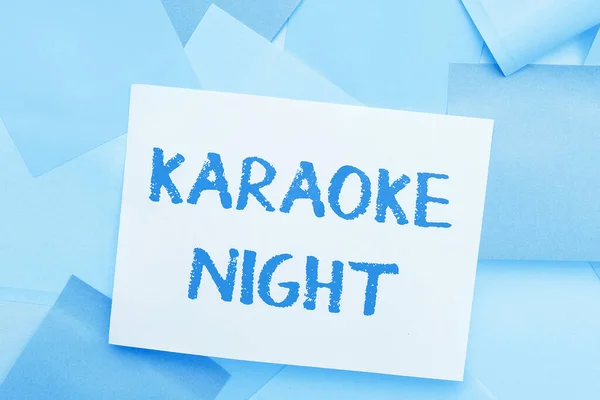 Schreiben Von Textanzeigen Karaoke Nacht Business Überblick Unterhaltung Mitsingen Instrumentaler — Stockfoto