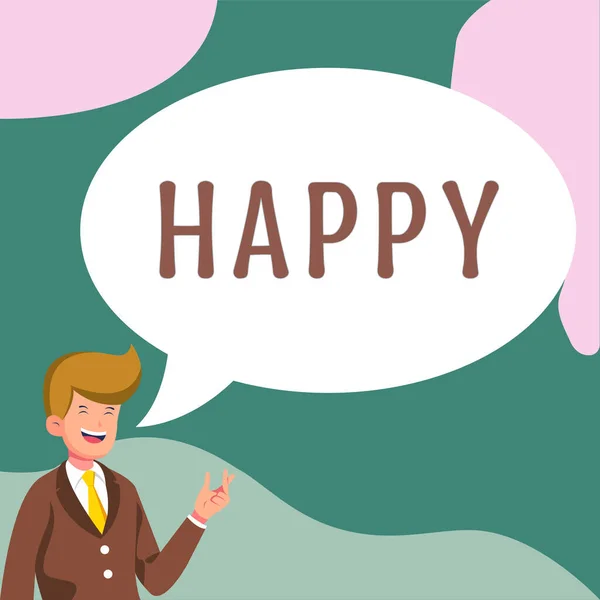 Texto Presentando Happy Internet Concept Sentir Mostrar Satisfacción Por Algo — Foto de Stock