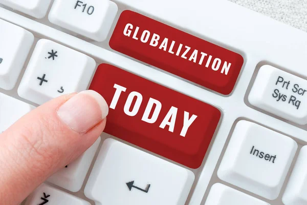 Rukopis Text Globalizace Slovo Napsáno Rozvoji Stále Integrovanější Globální Ekonomiky — Stock fotografie