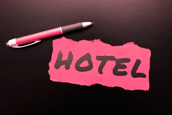 Inspiracja Pokazująca Znak Hotel Business Approach Establishment Świadczący Usługi Zakwaterowania — Zdjęcie stockowe