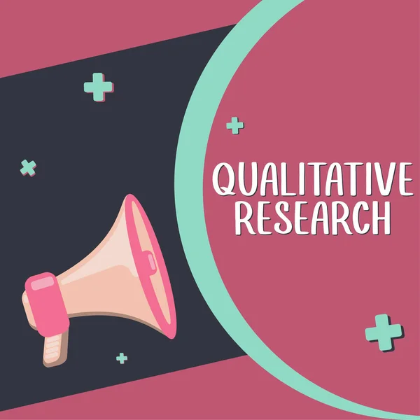 Sign Displaying Qualitative Research Concept Meaning Certified Perform Job Competent — Stockfoto