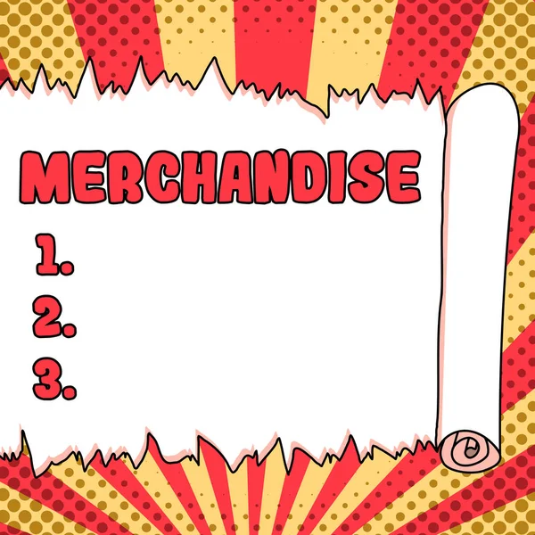 Text Caption Presenting Merchandise Concept Meaning Commodities Goods Bought Sold — 스톡 사진
