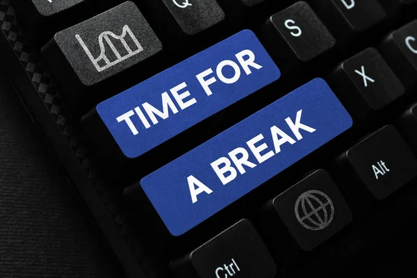 Texto Caligrafia Time Break Business Aproxima Cronograma Quando Trabalhadores Param — Fotografia de Stock