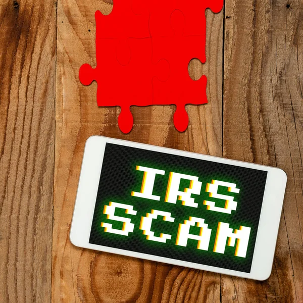 Text Showing Inspiration Irs Scam Business Showcase Targeted Taxpayers Pretending — ストック写真