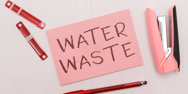 Texto Que Presenta Water Waste Resumen Del Negocio Líquido Que — Foto de Stock