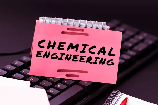 Kimya Mühendisliği Işaretini Gösteren Ilham Kaynağı Kimyanın Endüstriyel Uygulamalarıyla Ilgili — Stok fotoğraf