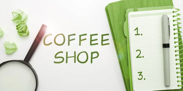 Schrijven Weergeven Van Tekst Coffee Shop Business Showcase Kleine Informele — Stockfoto