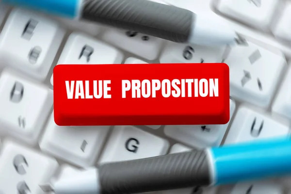 Conceptual Display Value Proposition Conceptual Photo Service Make Company Product — Foto de Stock