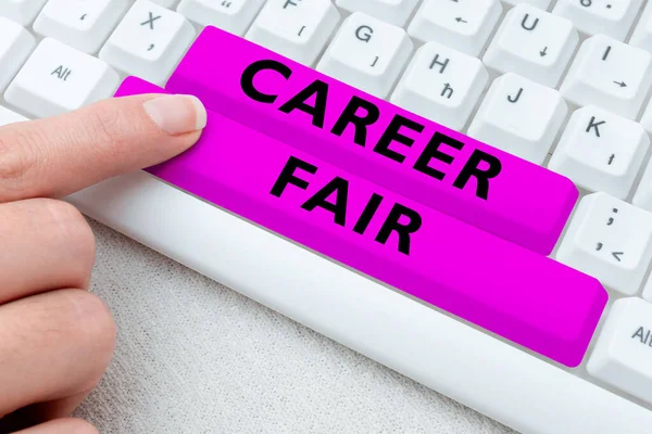 Conceptual Caption Career Fair Word Event Which Job Seekers Can — Photo