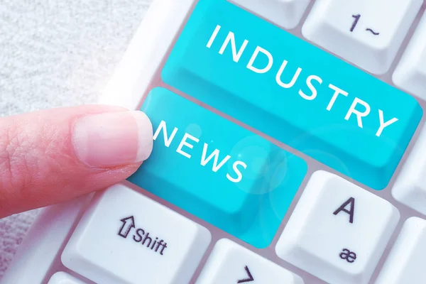 Kézírás Szöveg Industry News Internet Concept Műszaki Piaci Jelentés Manufacturing — Stock Fotó