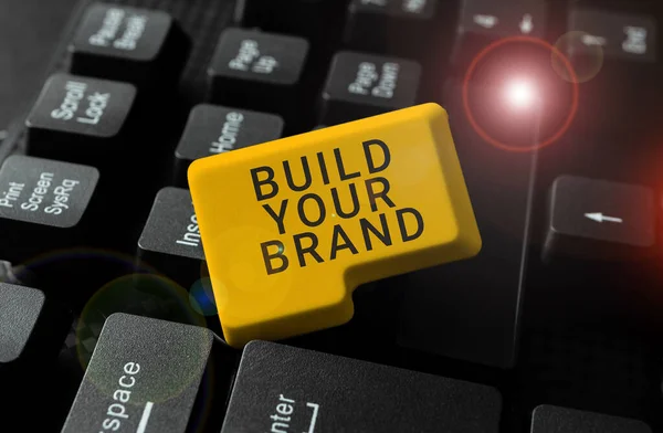 Sign Displaying Build Your Brand Business Overview Make Commercial Identity — 스톡 사진