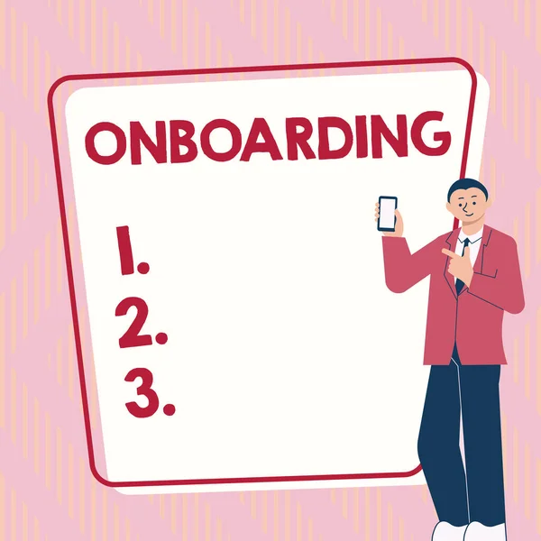 Концептуальная Подпись Onboarding Business Approach Action Process Integrating New Employee — стоковое фото