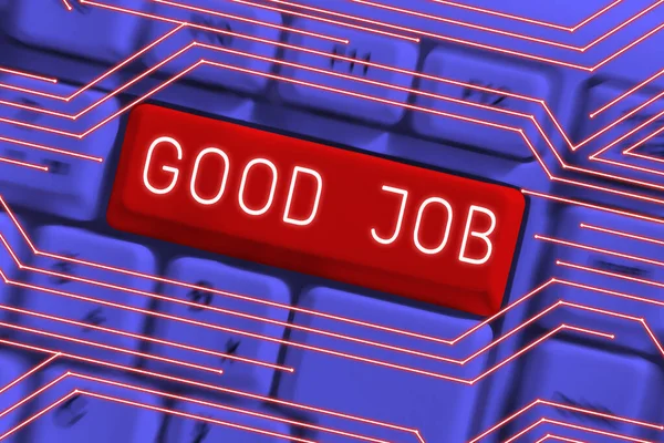 Text Sign Showing Good Job Word Encourage Someone His Effort — Stockfoto